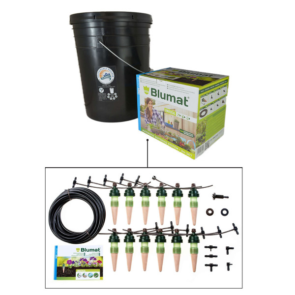 Blumat Economy Gravity Kit w/ 5-Gallon Reservoir - Automatic Irrigation for Up to 12 Plants 2